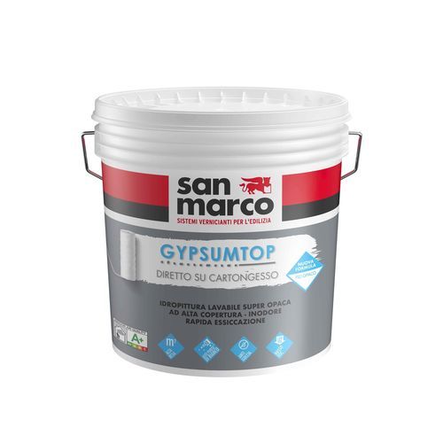 Pintura de acabado - Gypsumtop - SAN MARCO - de fibra acrílica / a base de agua / para muro