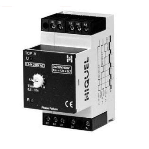 Relé de vigilancia de ausencia de fases - TCP-V series  - HIQUEL - 2NA/NC / trifásico / AC