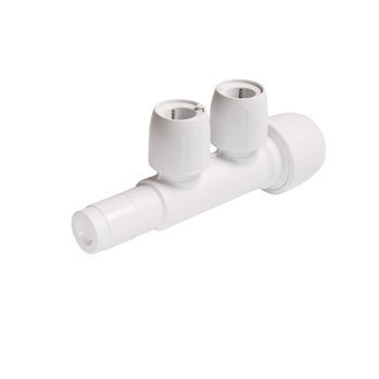 Manifold de 2 vías - HX88/22W - Wavin - de plástico / hidráulico / para líquido