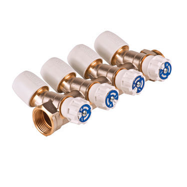 Manifold de 4 vías - HX94T/15W - Wavin - de latón / hidráulico / para líquido