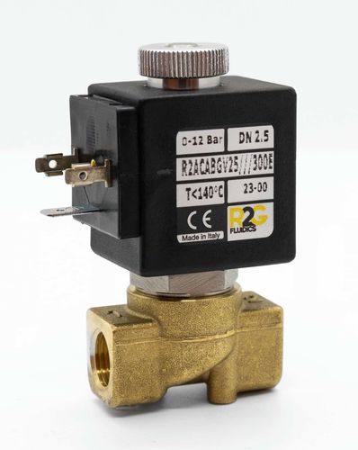 Electroválvula de acción directa - R2AC NA/NO - R2G Fluidics Srl - de 2 vías / normalmente abierta / agua