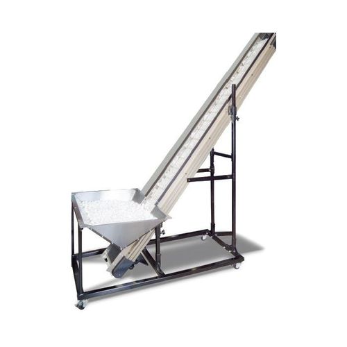 Transportador de banda - UF-3020 - Advanced Poly Packaging - inclinado / de descarga / para alimentador