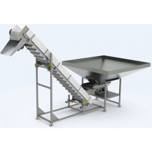Transportador vibratorio - UF-3040 - Advanced Poly Packaging - de banda / inclinado / para alimentador