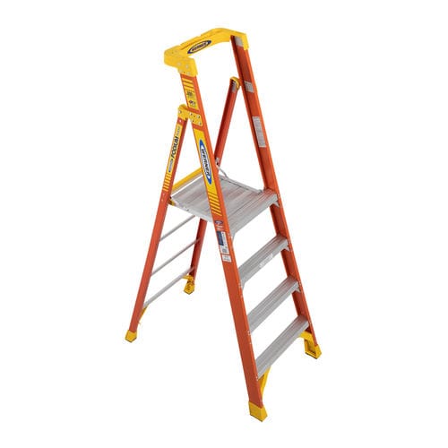 Escalera de tijera portátil - PD6204 - WERNER CO - de aluminio / con escalones ribeteados