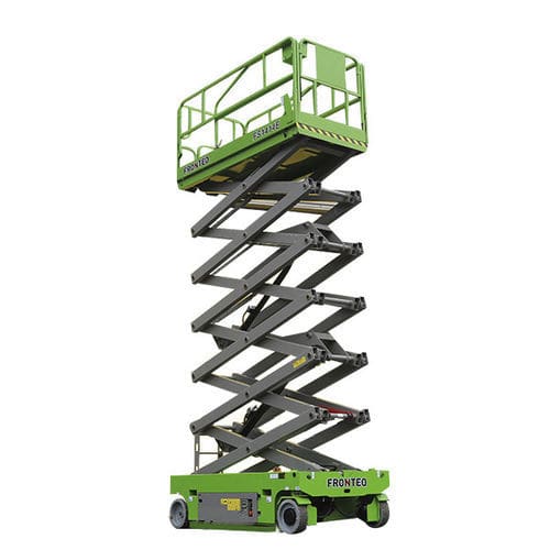 Plataforma elevadora de tijera eléctrica - FS1414E - Fronteq (Changzhou) Machinery Co., Ltd. - móvil / para uso en interiores y exteriores / para almacén