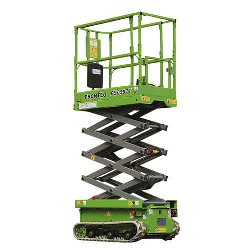 Plataforma elevadora de tijera con orugas - FS0507T - Fronteq (Changzhou) Machinery Co., Ltd. - eléctrica / para uso en interiores y exteriores / para almacén