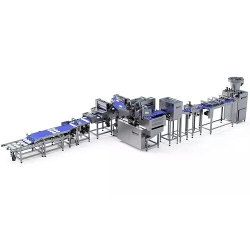Línea de elaboración de pizzas automática - Farhat Bakery Equipment