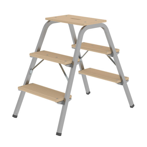 Escalera de tijera de madera - 03900 series - Munk Günzburger Steigtechnik - 3 peldaños / 2 peldaños / 4 peldaños