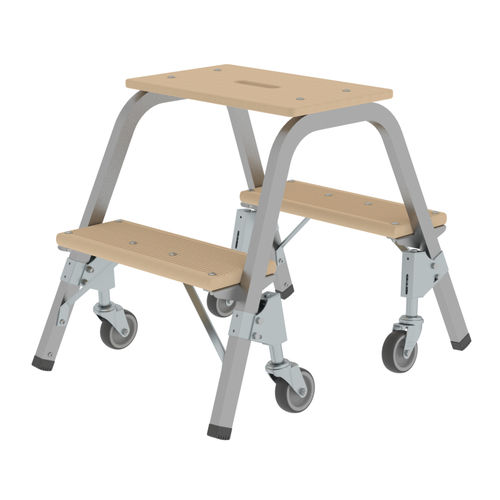 Escalera de tijera de madera - Munk Günzburger Steigtechnik - 3 peldaños / 2 peldaños / 4 peldaños