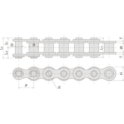Cadena de eje hueco - HP - Sugiyama Chain Co., Ltd. - de transmisión / de acero / ANSI