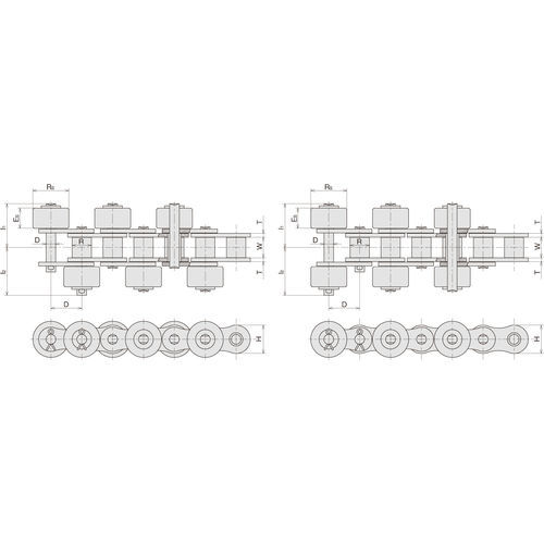 Cadena de transmisión - SR - Sugiyama Chain Co., Ltd. - de acero al carbono / de plástico / de rodillos