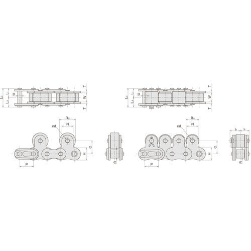 Cadena con fijación - TR - Sugiyama Chain Co., Ltd. - de transmisión / de acero / de rodillos