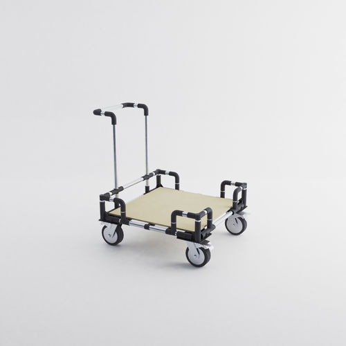 Carro de transporte - LOG-0104 - OPEX FACTORY - de acero / con paleta / porta-cubetas