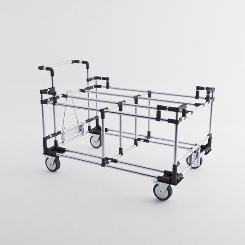 Carro de transporte - LOG-0103 - OPEX FACTORY - de acero / 2 niveles / con paleta
