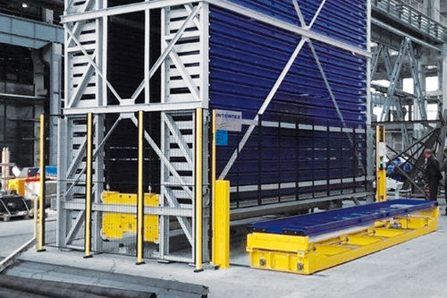 Torre de almacenamiento automático - TowerMat FE series - Intertex Maschinenbau Ingeborg Deiss GmbH & Co. - para chapas / para cargas largas