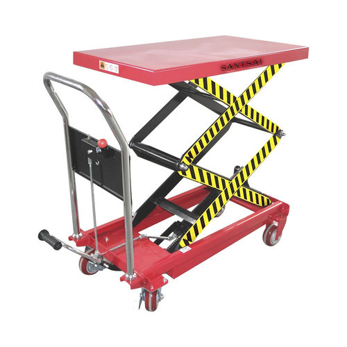 Mesa elevadora de doble tijera - SPT35S - SANTSAI MACHIENRY - con pedal / móvil / para preparación de pedidos