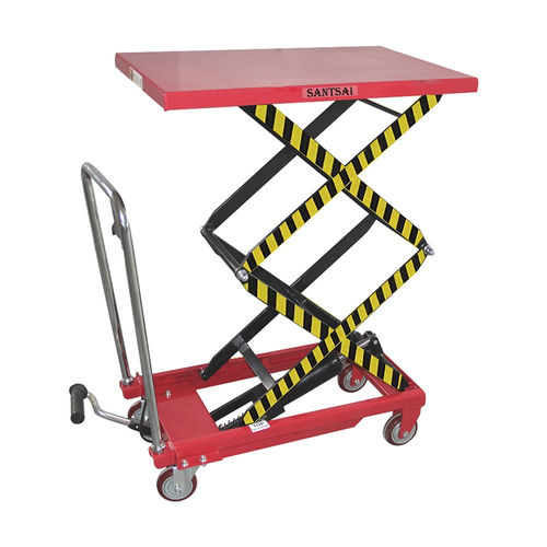 Mesa elevadora de doble tijera - SPT15-127 - SANTSAI MACHIENRY - con pedal / móvil / para preparación de pedidos