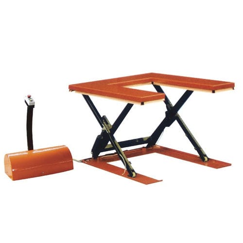 Mesa elevadora en forma de U - ETU 1 series - SANTSAI MACHIENRY - de tijera / eléctrica / estacionaria