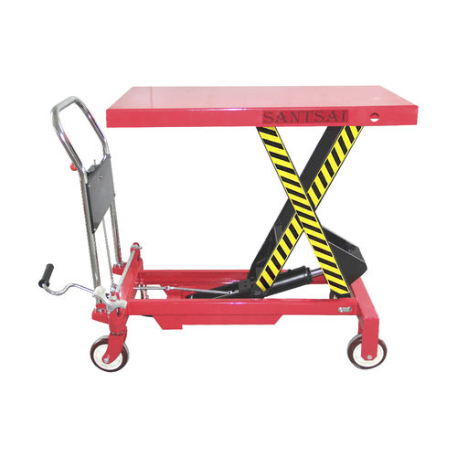 Mesa elevadora de tijera - SPT50D - SANTSAI MACHIENRY - hidráulica / con pedal / móvil