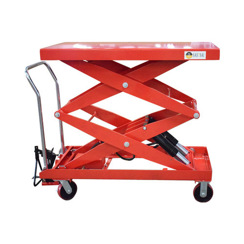 Mesa elevadora de doble tijera - SS_TF100SD - SANTSAI MACHIENRY - con pedal / móvil / para preparación de pedidos