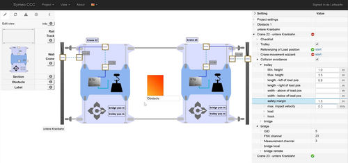 Software de simulación de colisión - CCC - Symeo GmbH - de gestión / de seguimiento / de control