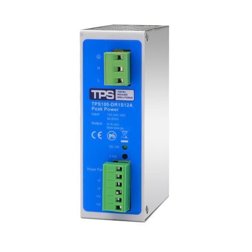 Alimentación eléctrica en riel DIN - TPS100-DR1S12A - TPS Elektronik GmbH - AC/DC / de dos salidas / monofásica