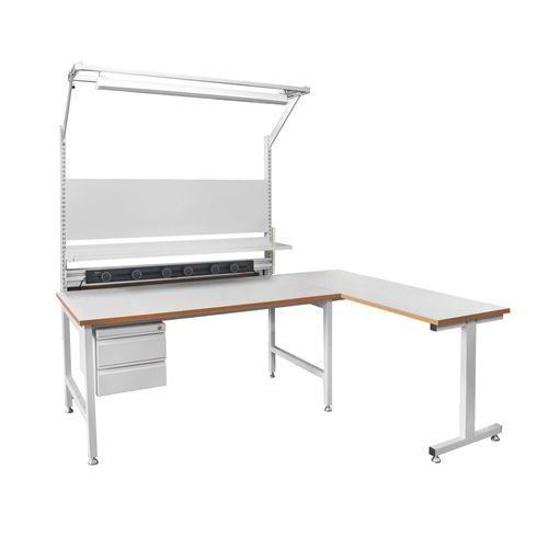 Banco de trabajo de plástico - L-shaped-18390 - TPS Elektronik GmbH - para ensamblaje / para taller / con cajones