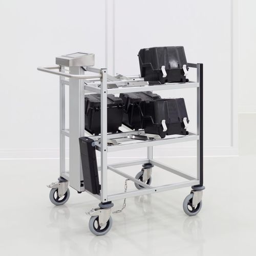 Carretilla de transporte - Fabmatics GmbH - de almacenamiento / de acero inoxidable / 2 niveles