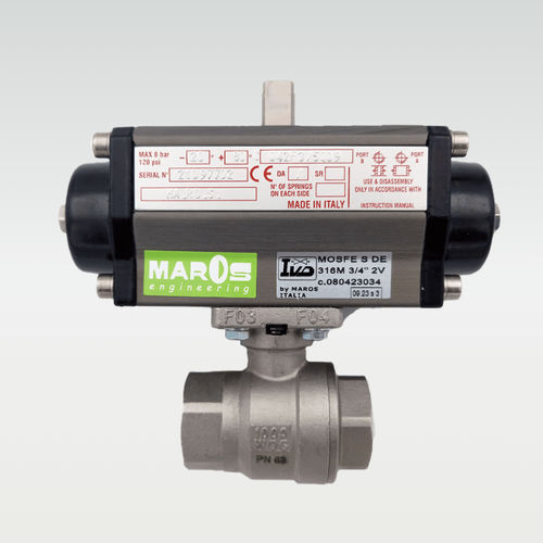 Válvula de bola - 80323014 - MAROS Engineering - con control neumático / de control / hembra-hembra
