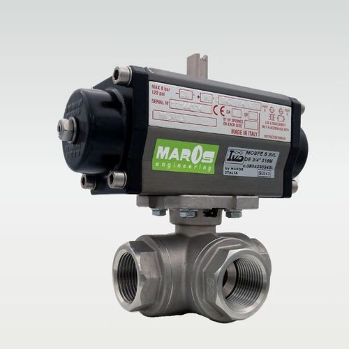 Válvula de bola - 0804230143T - MAROS Engineering - con control neumático / de control / roscada