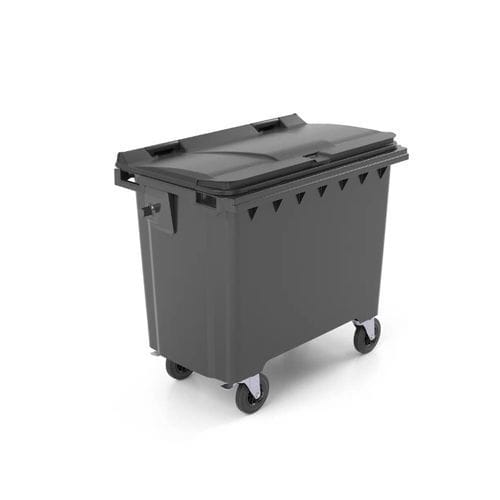 Contenedor de residuos de PEHD - C700 - CONTENUR SL - con tapa / 4 ruedas / apilable
