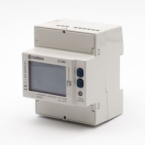 Contador de energía eléctrica trifásico - ECM6 - Celsa Messgeräte GmbH - en riel DIN / con pantalla LCD / salida de impulsos