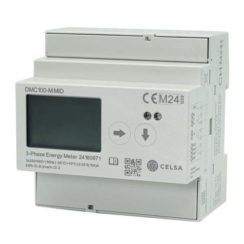 Contador de energía eléctrica trifásico - DMC100-M MID - Celsa Messgeräte GmbH - en riel DIN / Modbus RTU / salida de impulsos