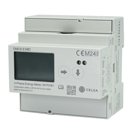 Contador de energía eléctrica trifásico - DMC6-E MID - Celsa Messgeräte GmbH - en riel DIN / Modbus / con pantalla LCD