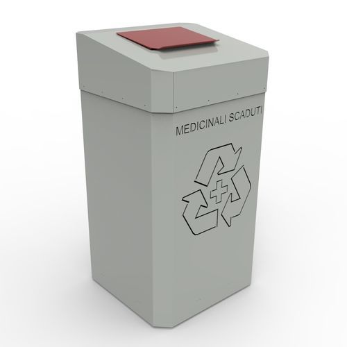 Cubo de basura de acero galvanizado - CFS - Essegi meccanica - para residuos médicos / con tapa