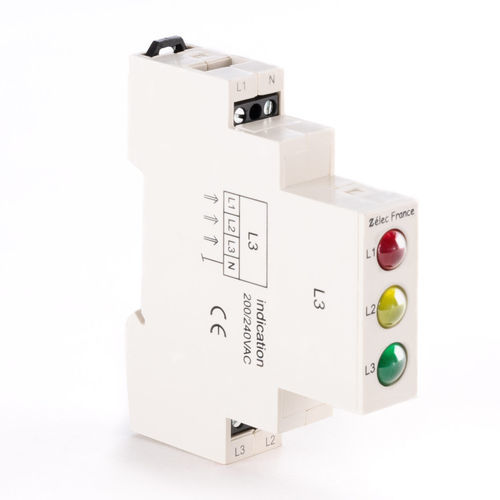 Indicador luminoso permanente - VTM230ACRGY - ZELEC - LED / en riel DIN / IEC
