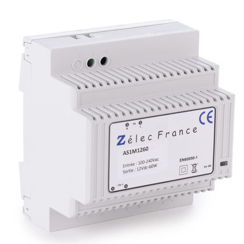 Alimentación eléctrica conmutada - AS1M1260 - ZELEC - en riel DIN / AC/DC / estabilizada