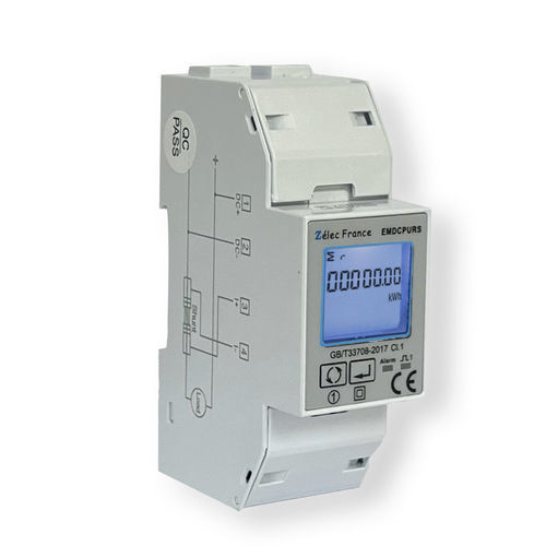 Contador de energía eléctrica monofásico - EMDCPURS - ZELEC - en riel DIN / RS-485 / Modbus