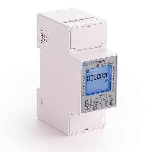 Contador de energía eléctrica trifásico - EM180PURS - ZELEC - monofásico / en riel DIN / RS-485
