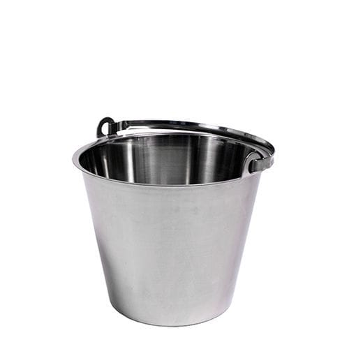 Cubo de acero inoxidable - Metallwerke Renner GmbH - redondo / con asidero / industrial