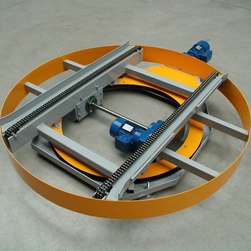 Mesa giratoria accionada por motor - Europa Systems Sp. z o.o. - horizontal / con transportador de rodillos