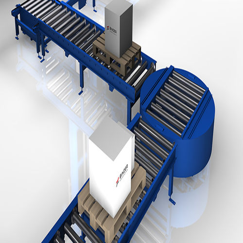 Mesa giratoria con transportador de rodillos - Binder GmbH Fördertechnik - accionada por motor / para transportador / para la industria alimentaria