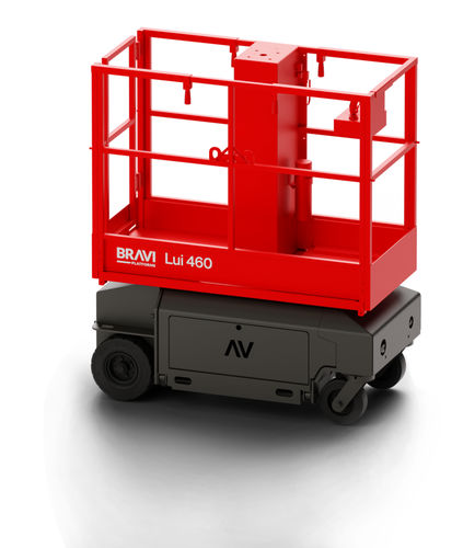 Plataforma elevadora móvil - Lui 460 - BRAVI PLATFORMS - alimentada por batería / para pasillos estrechos / compacta