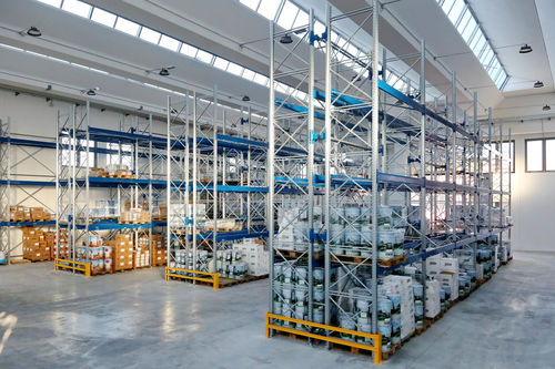Sistema de estanterías con paleta - CB90N - CBS srl - para depósito de almacenamiento / con tablas / dinámico