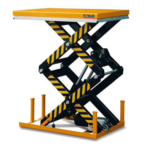 Mesa elevadora de doble tijera - HTCD 1000 - KRAUS Betriebsausstattung und Fördertechnik GmbH - electrohidráulico / estacionaria