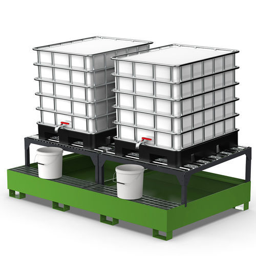 Cubeta de retención para contenedor IBC - 014880 - COMI endless storage - de acero galvanizado en caliente / móvil / para palés