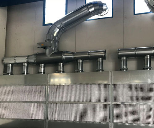 Cabina de pintura abierta - L.M. TECNOLOGIE DELL’ARIA SRL - para piezas de recambio / con filtro seco / compacta