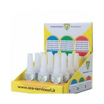 Cola cianoacrilato - DI730 - ADESIVI RAPIDI DISPLAY - ECO SERVICE SRL - para caucho / para cerámica / para plástico