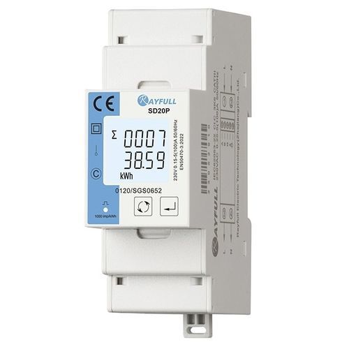 Contador de energía eléctrica certificado MID - SD20P - Rayfull Electric Technology(Zhejiang)Co., Ltd. - monofásico / en riel DIN / con pantalla LCD