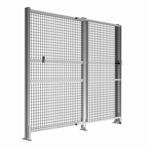 Puerta corredera - 5415 series - trimat srl - de aluminio / de acero galvanizado / enrejada
